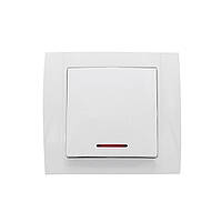 Вимикач одинарний з підсвічуванням вбудовуваний Аватар ST 43-1