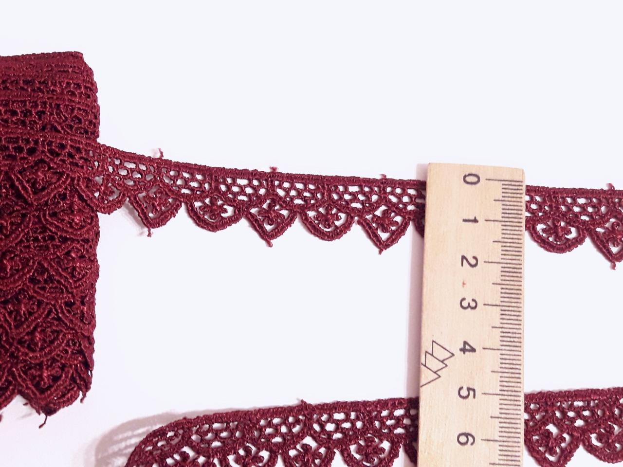 Мереживо макраме бордове 1,8 см.