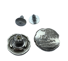 Джинсовий гудзик JEANS з написами 17мм колір нікель Італія