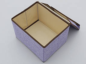 Коробка-органайзер Ш 25 * Д 20 * В 17 см. Колір фіолетовий для зберігання одягу, взуття або невеликих предметів, фото 2