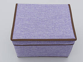 Коробка-органайзер Ш 25 * Д 20 * В 17 см. Колір фіолетовий для зберігання одягу, взуття або невеликих предметів, фото 3