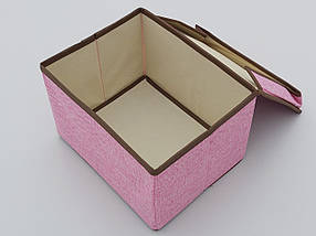 Коробка-органайзер Ш 25 * Д 20 * В 17 см. Колір рожевий для зберігання одягу, взуття або невеликих предметів, фото 2
