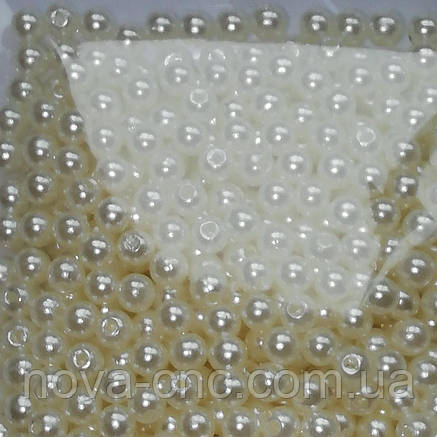 Намистини пластик "Перли" білий 4 мм + - 25 грам, фото 2