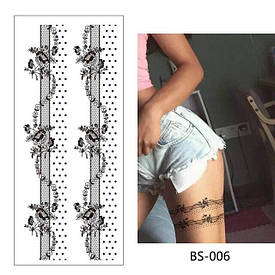 Флеш Тату. 21*15 См. Тимчасова. Перевідна. Набір, Пов'Язки, Bs-006 (S), Ч/Б