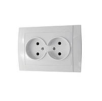 Розетка подвійна без заземлення вбудована ST 9159