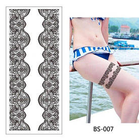 Флеш Тату. 21*15 См. Тимчасова. Перевідна. Набір, Пов'Язки, Bs-007 (S), Ч/Б