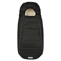 Зимовий конверт в коляску на натуральній овчині, кокон чохол для коляски Baby чорний