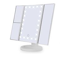 Настольное зеркало для макияжа с LED подсветкой 22 светодиода, белое