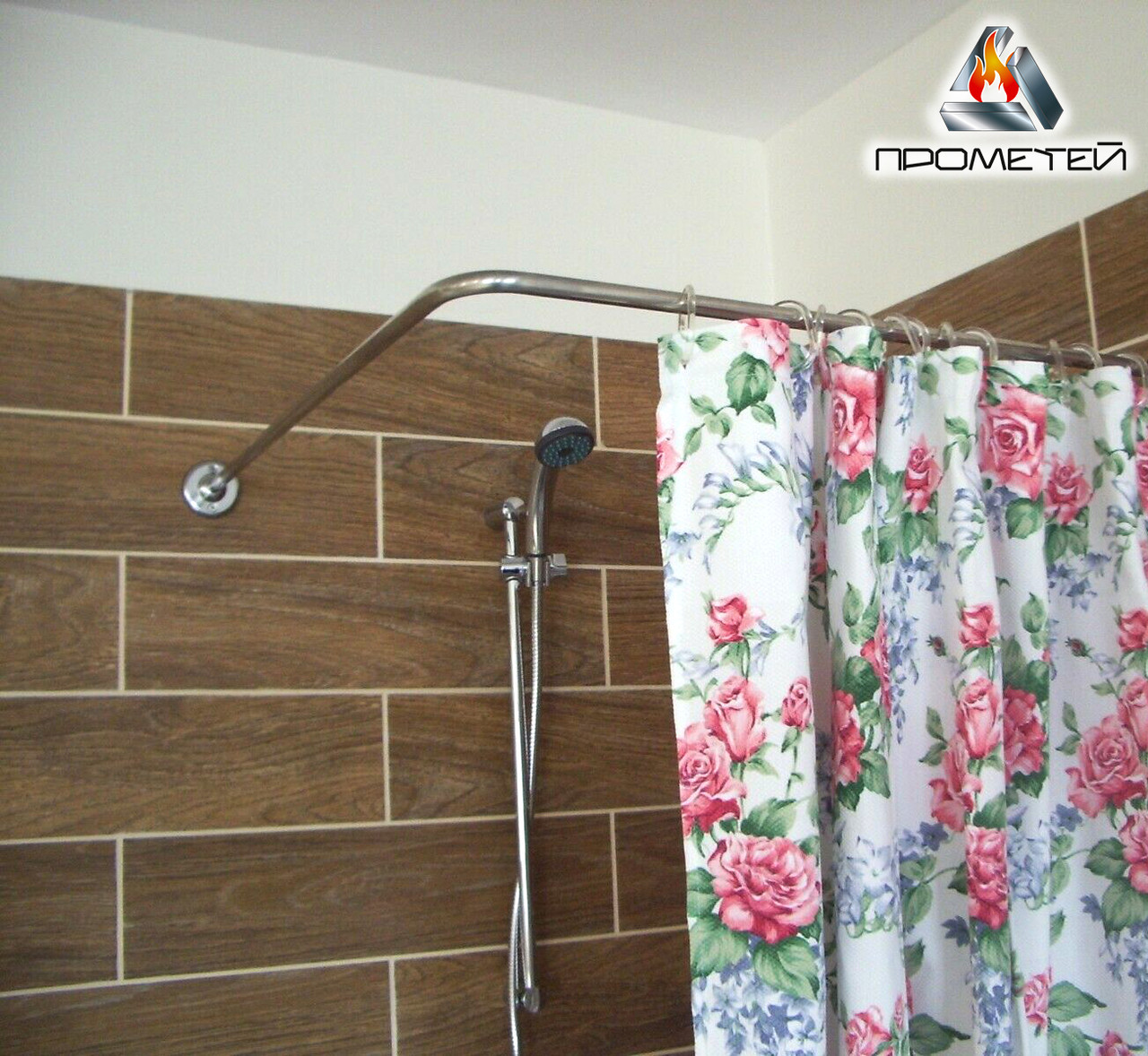 Тримач карниз з нержавіючої сталі одинарний для душової шторки для піддону, Ø 20мм, 25мм, 30мм, 32мм