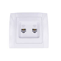 Розетка комп'ютерна та телефонна вбудована Аватар ST 49-5