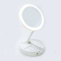 Кругле дзеркало настільне My Fold Away Mirror з LED-підсвічуванням +10-кратне збільшення