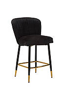 Полубарный стул В-126 черный вельвет + черный металл с золотым наконечником от Vetro Mebel