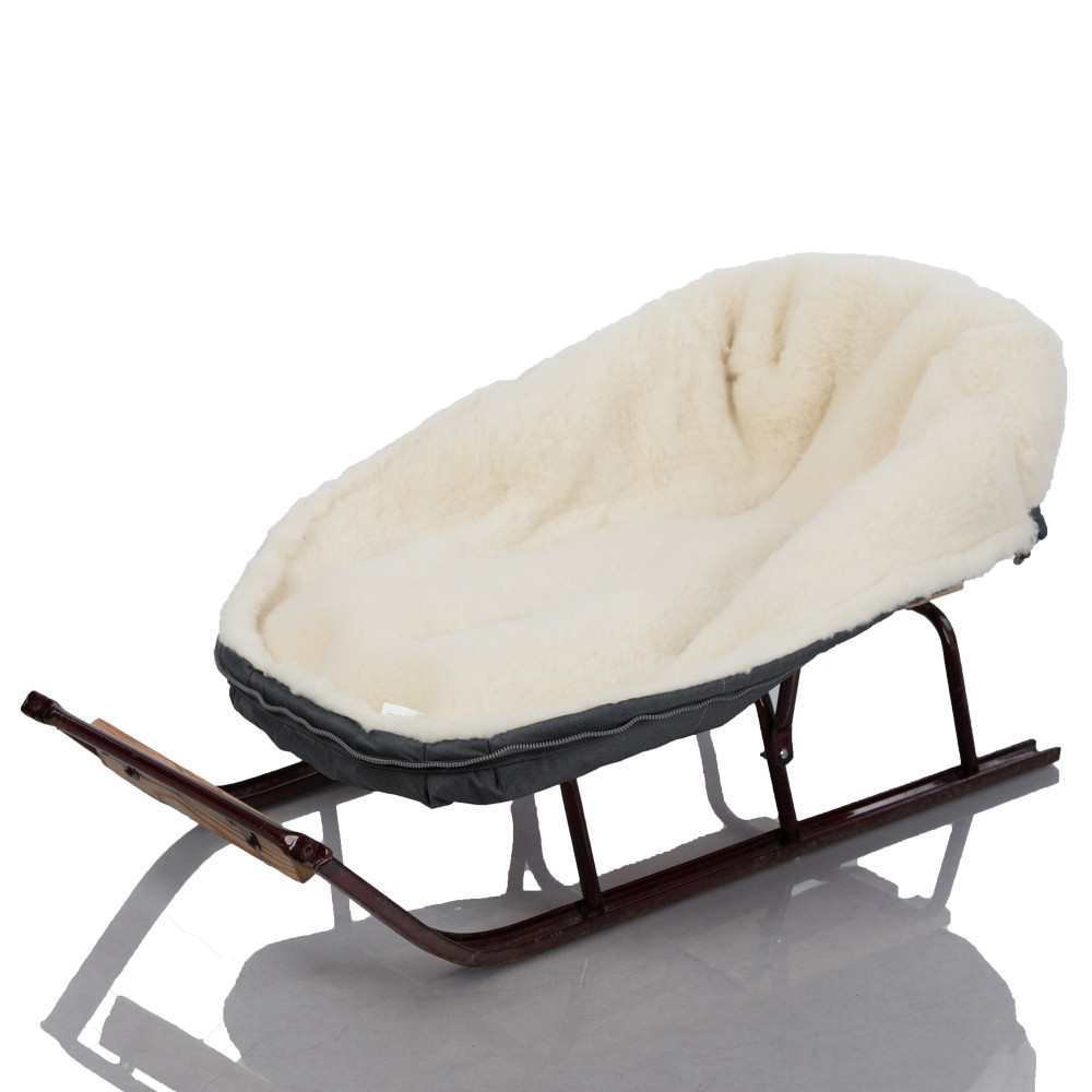 Зимний конверт в коляску на натуральной овчине с меховой опушкой, кокон чехол для коляски Baby серый - фото 4 - id-p1336680162