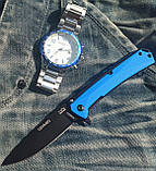 Ніж складний Viking Nordway GERMES, D2, підшипник, сатин, чорний G10 +paracord, фото 7