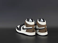 Жіночі кросівки Air Jordan 1 Retro Dark Mocha Black White Brown 555088-105, фото 4