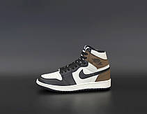 Жіночі кросівки Air Jordan 1 Retro Dark Mocha Black White Brown 555088-105, фото 5
