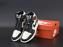 Жіночі кросівки Air Jordan 1 Retro Dark Mocha Black White Brown 555088-105, фото 6