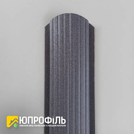 ✅ Паркан металевий графітовий RAL 7024 матовий односторонній Евроштакет, фото 2