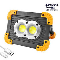 Прожектор світлодіодний L802-20W-2COB+1W, 2x18650/3xAA, ЗУ microUSB, Power Bank, Box, фото 3