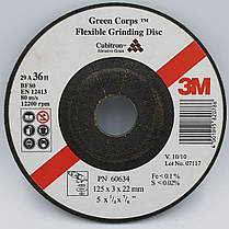 3M™ Green Corps™ 60634 - Гнучкий круг зачисний по нержавіючій сталі, 125х3,0х22,23, Р36, фото 2