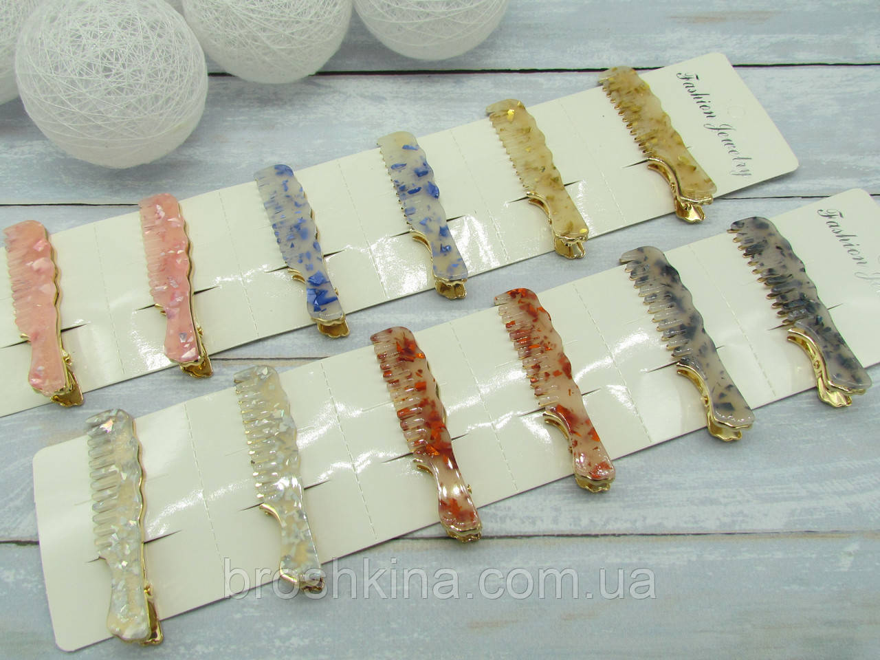 Шпильки качечки 7 см мармурові 12 шт/уп., фото 1