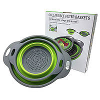 Друшлаг силіконовий складаний великий + маленький Collapsible filter baskets (2шт в комплекті)