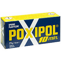 Клей епоксидний двокомпонентний POXIPOL 10 хвилин металевий 21 г / 14 мл (7730716014543)