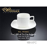 Чашка квадратна чайна з блюдцем Wilmax 993003 200 мл