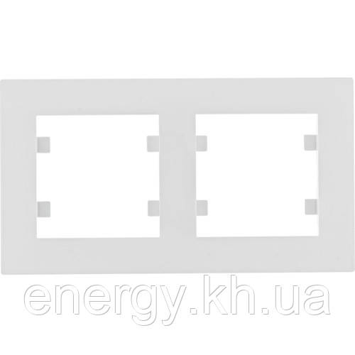 Рамка 2 пост. горизонтальна Hager Lumina Intense Білий, фото 1