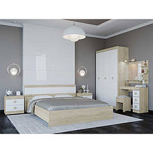 Комплект спальні з ламінованої ДСП Соната Комплект 12 Еверест Дуб Сонома + Білий