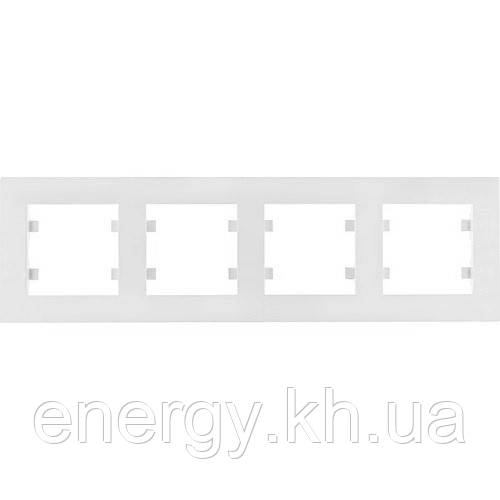 Рамка 4 пост. горизонтальна Hager Lumina Intense Білий, фото 1