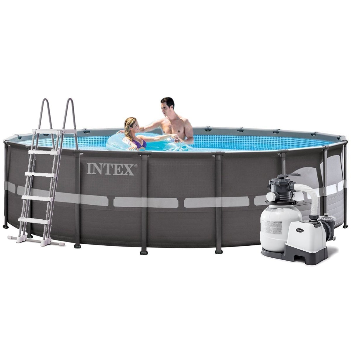 Каркасний басейн Intex 26340, 732 x 132 см (10 000 л/год, сходи, тент, підстилка)
