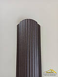 Двосторонній євроштахетник матовий коричневого кольору RAL 8019, матовий двосторонній штахетник для забору, фото 4