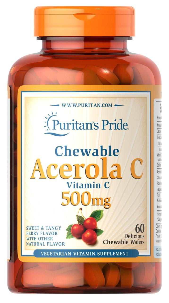 Витамин С Chewable Acerola with Vitamin C 500 mg 60 chewables EXP 08/23 року включно