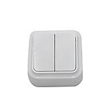 Вимикач двох клавішний накладної Імпульс ST 794, фото 2