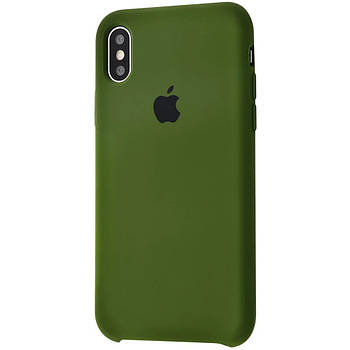 Чохол Silicone case для IPhone X/Xs Khaki зелений