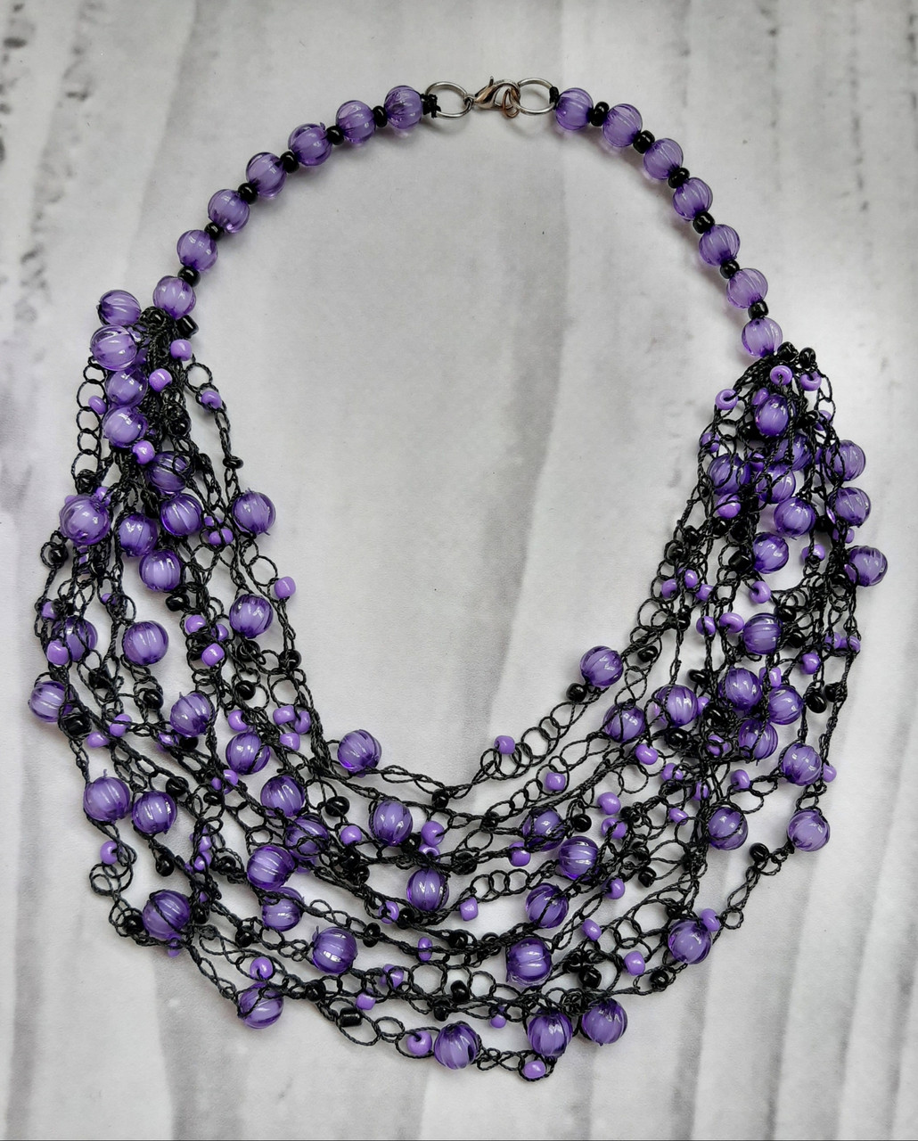 Намисто Перлинка фіолетово-чорні., фото 1