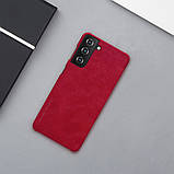 Захисний чохол-книжка Nillkin для Samsung Galaxy S21+ Qin leather case Red Червоний, фото 7
