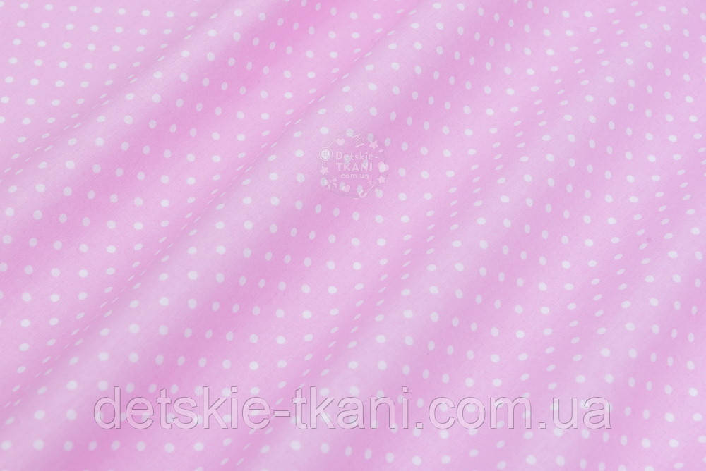 Бязь с горошком 4 мм на розовом фоне, плотность 135 г/кв.м. (№66) - фото 4 - id-p201536985