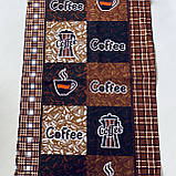 Вафельний рушник з кавоваркою Coffe і кавовими зернами 45х70 см, фото 2
