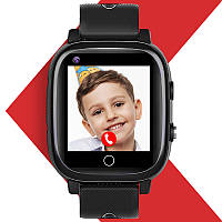 Дитячі розумні годинник з GPS JETIX T-Watch 2 з датчиком вимірювання температури і 4G видеозвонком (Black)