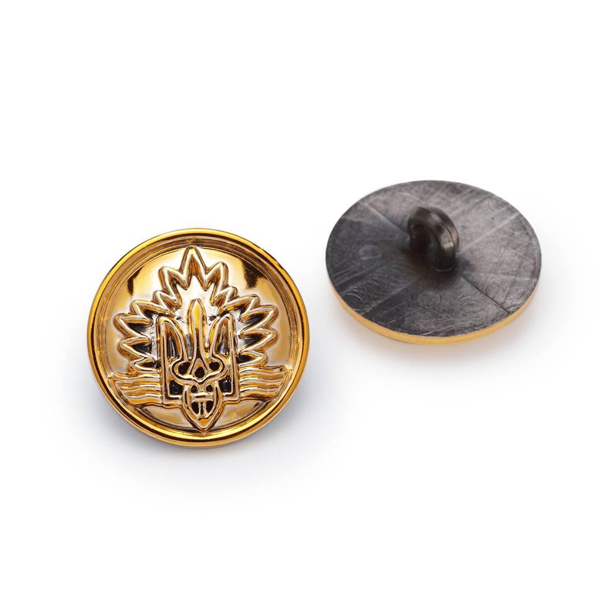 Ґудзик на ніжці ГКС рослин України золото 22мм Plastmassor