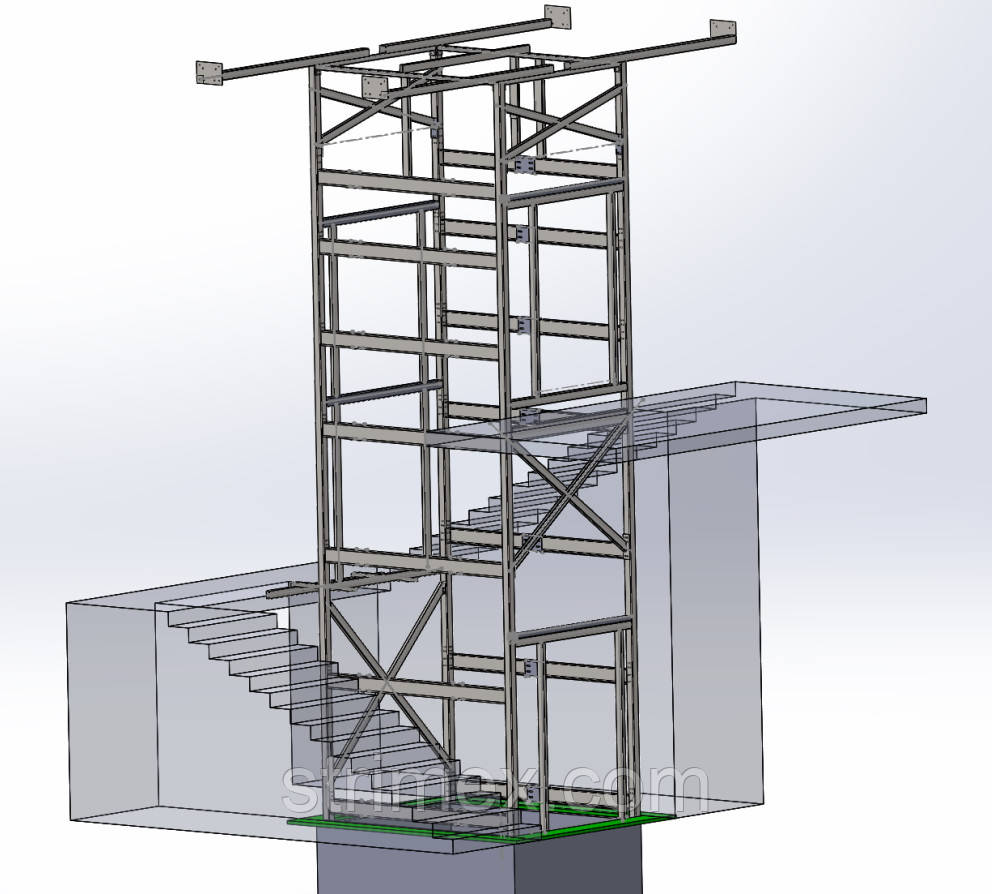 Ліфтова шахта Strimex з металоконструкцій