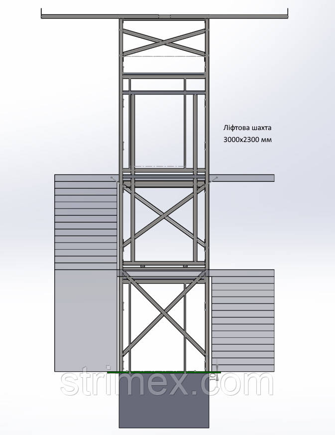 Проектування Ліфтових шахт Strimex зі збірного металокаркасу