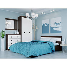 Комплект спальні з ламінованої ДСП Соната Комплект 14 Еверест Венге темний + Білий