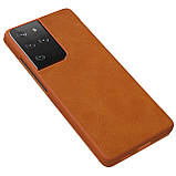 Захисний чохол-книжка Nillkin для Samsung Galaxy S21 Ultra Qin leather case Brown Коричневий, фото 4