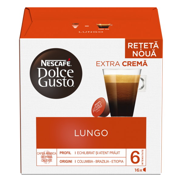 Капсули Lungo, 16 капсул Dolce Gusto