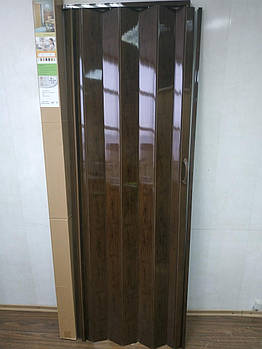 Ширма гармошка №4 Дуб темний 820х2030х0,6 мм двері розсувні міжкімнатні пластикова глуха