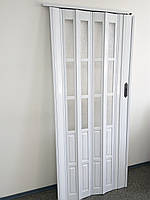 Двери гармошкой полуостекленные 1020х2030х12мм белый ясень 610