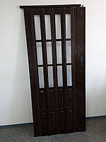 Двері гармошкою напівзасклені 1020х2030х12мм горіх 7103